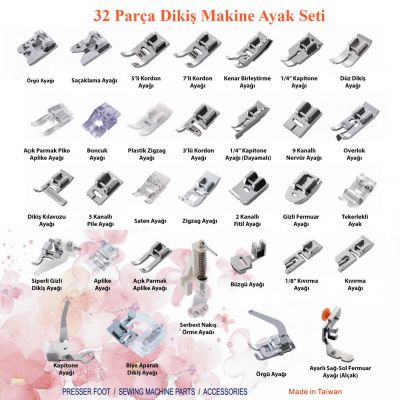 32 Parça Ev Tipi Dikiş Makine Ayak Seti (5 mm - Tayvan) - 6