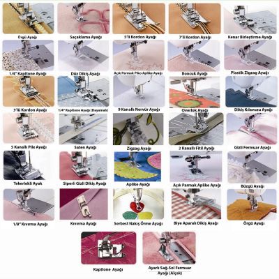 32 Parça Ev Tipi Dikiş Makine Ayak Seti (5 mm - Tayvan) - 7