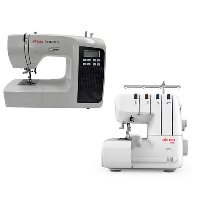 Elmas TR220 Elektronik Dikiş Makinesi (Siyah) ve 328 Ev Tipi 4 İplik Overlok Makinesi