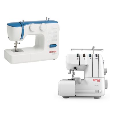 Elmas TR360 (Mavi) Dikiş Makinesi ve 328 Ev Tipi 4 İplik Overlok Makinesi