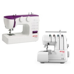 Elmas - Elmas TR360 (Mor) Dikiş Makinesi ve 328 Ev Tipi 4 İplik Overlok Makinesi