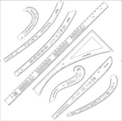 Fransız Eğrisi Cetvel Seti 4MM FCS-7 ADET - Thumbnail