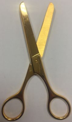 Globe Tören Açılış Makası Altın Renkli Yuvarlak Uçlu 13 cm - 1