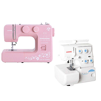 Janome E1015 Joy of Sewing Dikiş Makinesi (Pembe) ve 8002D Overlok Makinesi Avantaj Paketi - 1