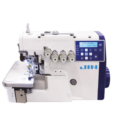 JIN M1-534SF (7mm) Direct Drive, 3 Sensörlü, Manyetik Iplik Kesmeli (Giyotin Tip) ve Ayak Kaldırmalı, 5 İplik (7 mm) Akıllı Overlok Makinası - 1