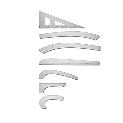 Kingstar Şeffaf Plastik Riga Cetvel Takım (7 Parça) - 1