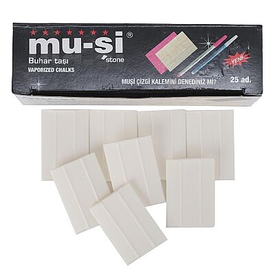 Muşi Çizgi Taşı Beyaz Renkli 25 Adet - 1