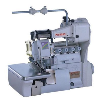 Pegasus M752-13H-2X4-MDK61TKA-K 4 İplik Lastik Overloğu Havalı Giyotin Kesicili