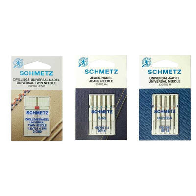 Schmetz 7 Paket Ev Tipi Dikiş Makine İğnesi (Çiftiğne, Standart İğne ve Kot İğnesi)