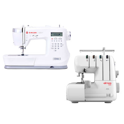 Singer Elite CE677 Elektronik Dikiş Makinesi ve Elmas 328 Ev Tipi 4 İplik Overlok Makinesi Avantajlı Paket