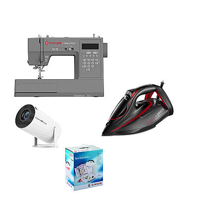 Singer HD6705C Dikiş Makinesi Expert Pro Ütü HC-22 Dikiş Seti Avantaj Paketi Portatif Akıllı Projektör Hediyeli - 1