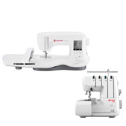 Singer - Singer Legacy SE 300 Elektronik Dikiş Makinesi ve Elmas 328 Ev Tipi 4 İplik Overlok Makinesi Avantajlı Paket