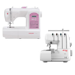 Singer - Singer Starlet 6699 Dikiş Makinesi ve Elmas 328 Ev Tipi 4 İplik Overlok Makinesi Avantajlı Paket