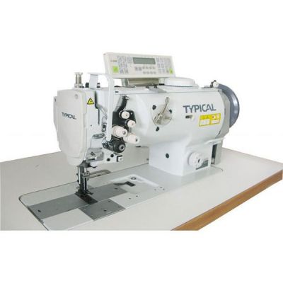 Typical GC20666-D2T-K Çift papuç çift iğne ayak baskı ayarlı iplik kesici büyük mekik - 1