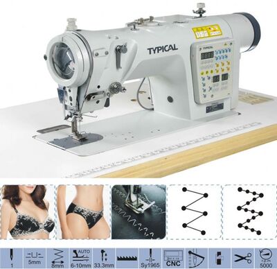 Typical GT-856D-318-K Full Program Elektronik İplik Kesicili Zikzak Makinası (Desen Üretebilme Özellikli)